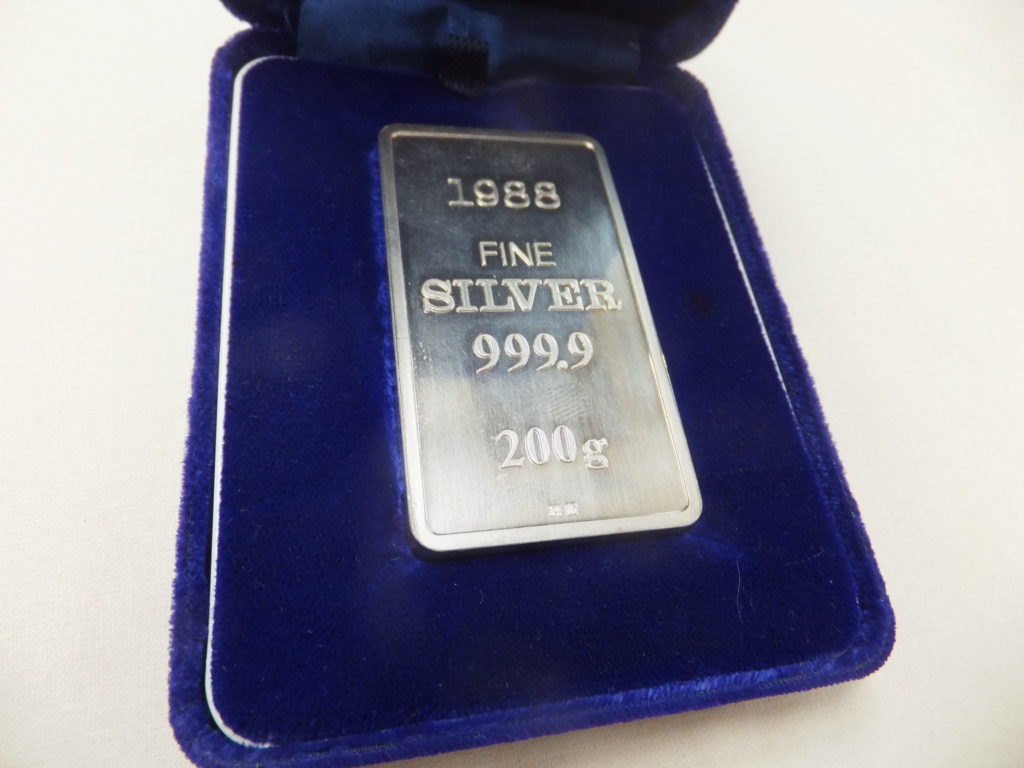 銀 インゴット １kg２本 合計２キロ   純銀 地金 シルバー
