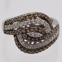 ダイヤリング K18WG B0.47CT D0.25CT アクセサリー ジュエリー